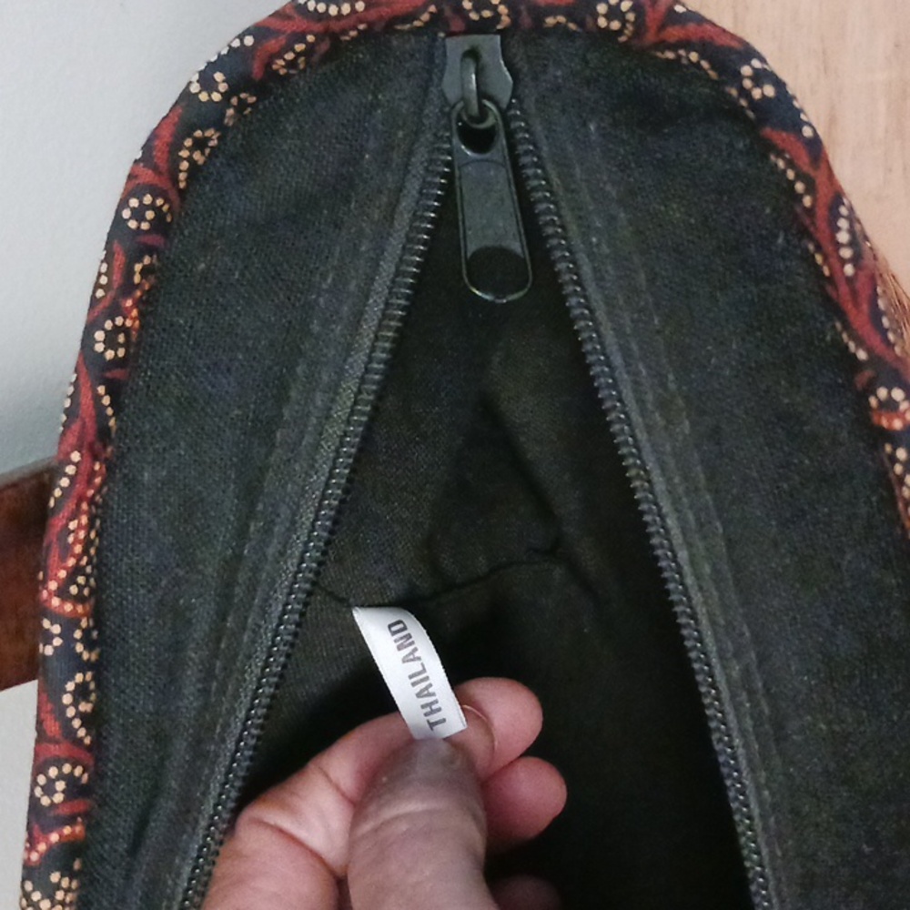 Thailand Woven Basket/Fabric/Wood Zippered Purse - Picture 12 of 16